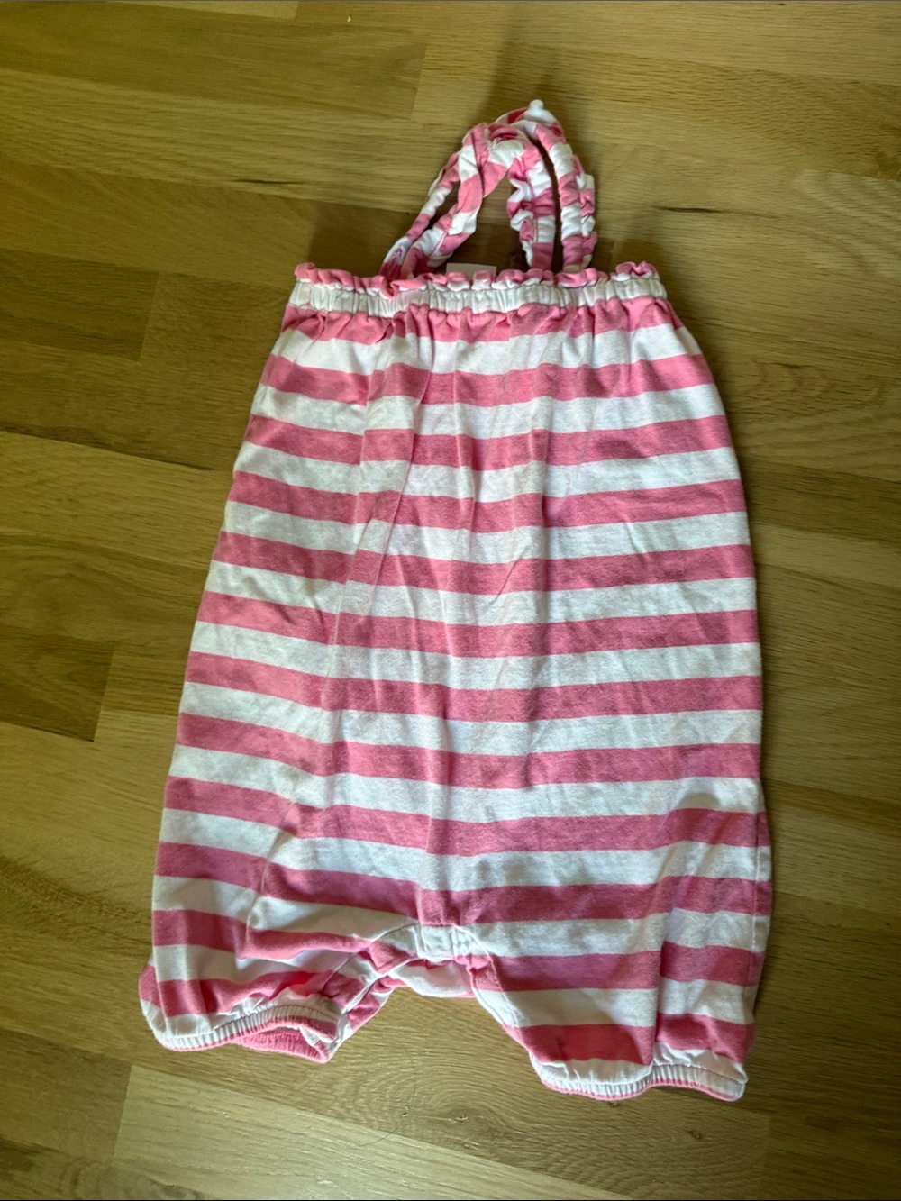 Hanna Andersson Pink and White Striped Baby Romper